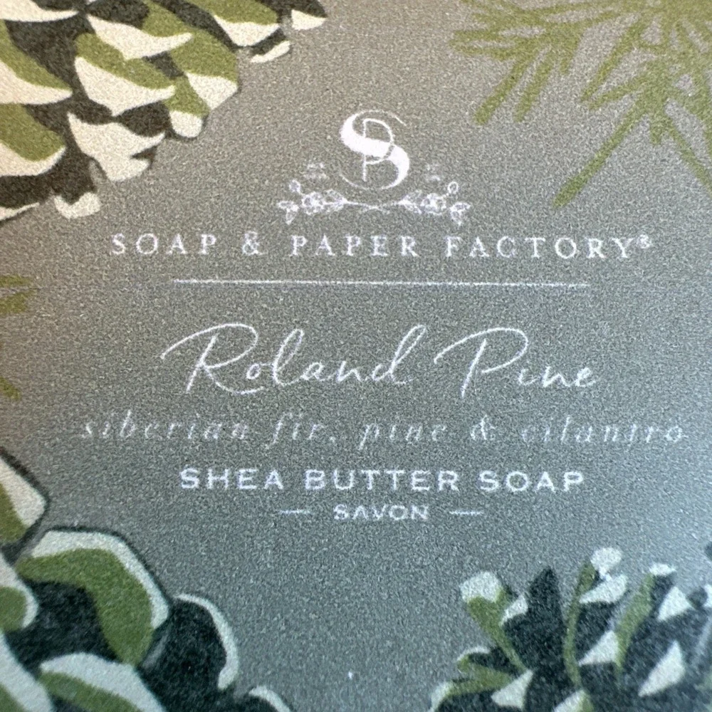 Soap & Paper Factory Roland Pine Shea Butter Soap, 5 oz. Vegan Siberian Fir Pine